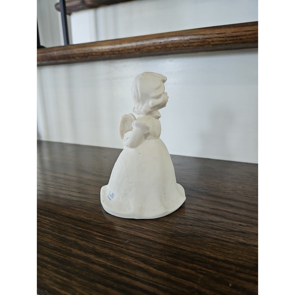 Goebel‎ W. Germany Bisque Angel Bell Figurine 1973 White Matte Finish 5" Tall - Picture 3 of 5